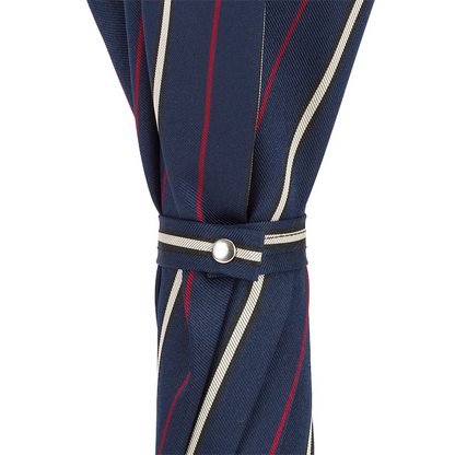 Striped Umbrella with Silver Monkey Handle – Handmade Italian Luxury