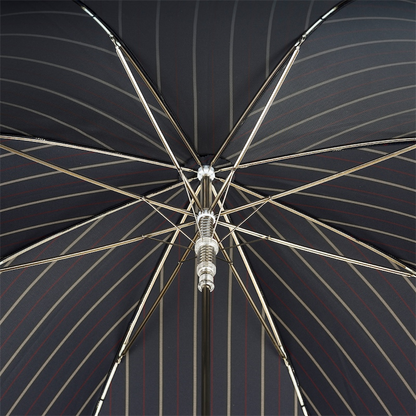 Striped Umbrella with Silver Monkey Handle – Handmade Italian Luxury