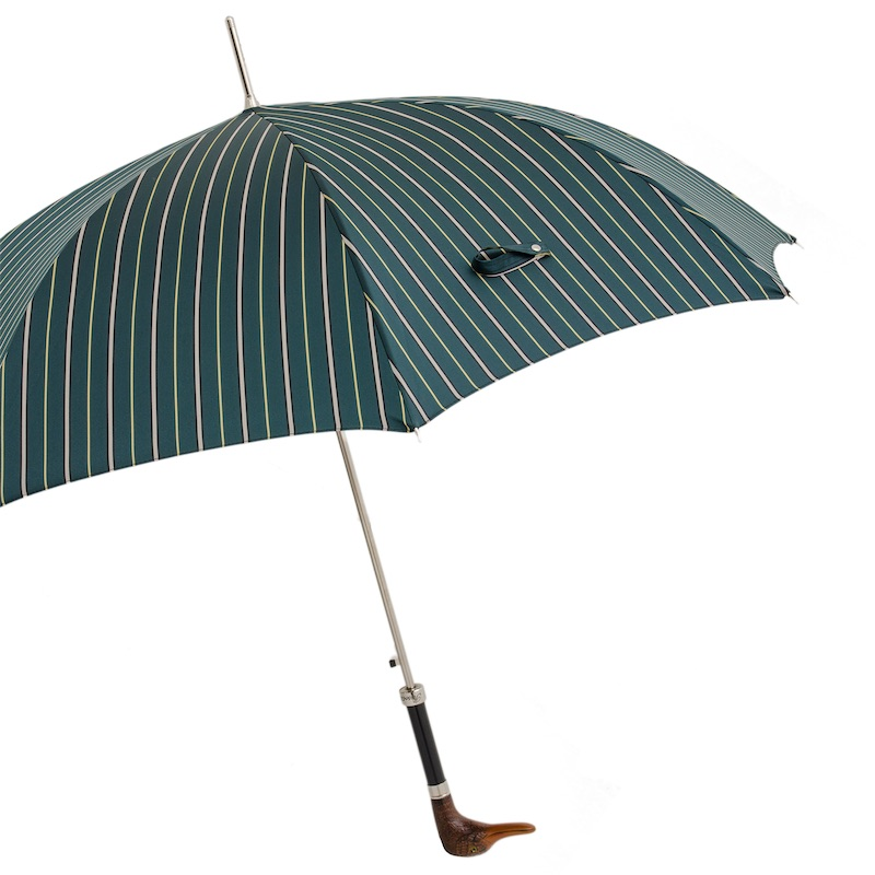 Striped Umbrella with Duck Handle – Handmade Italian Luxury