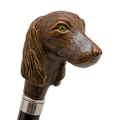 Striped Umbrella with Dog Handle, Automatic, Handmade in Italy