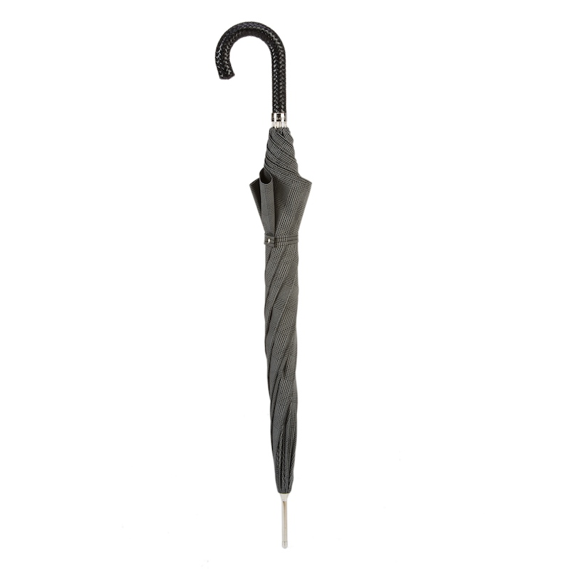 Milford Umbrella with Braided Leather Handle – Handmade in Italy