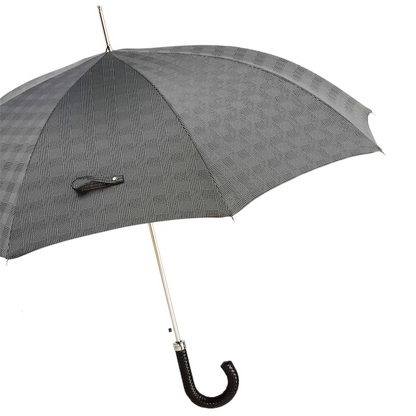 Milford Umbrella with Braided Leather Handle – Handmade in Italy
