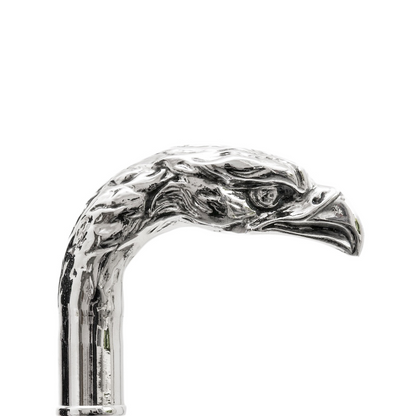 Elegant Navy Umbrella with Silver Eagle Metal Handle