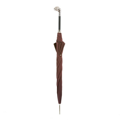 Silver Bulldog Umbrella with Metal Handle – Handmade in Italy