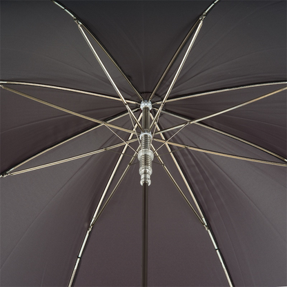 Silver Bulldog Umbrella with Metal Handle – Handmade in Italy