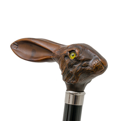 Brown Umbrella with Rabbit Handle – Luxury Italian Automatic Umbrella