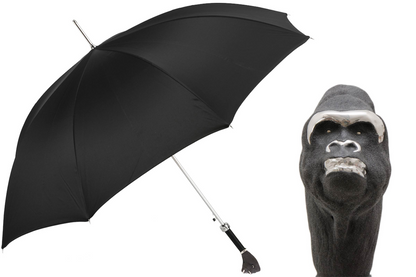 Gorilla Umbrella with Enameled Brass Handle – Handmade Italian Luxury
