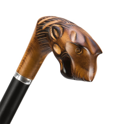 Tiger Umbrella with Wooden Handle – Italian Luxury Accessory