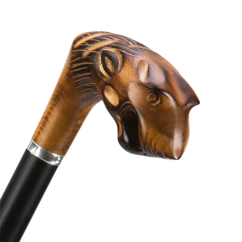 Tiger Umbrella with Wooden Handle – Italian Luxury Accessory