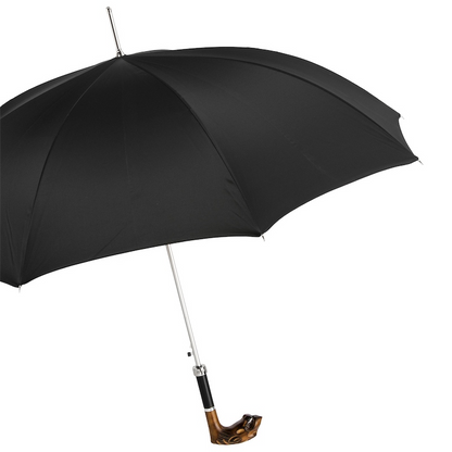 Tiger Umbrella with Wooden Handle – Italian Luxury Accessory