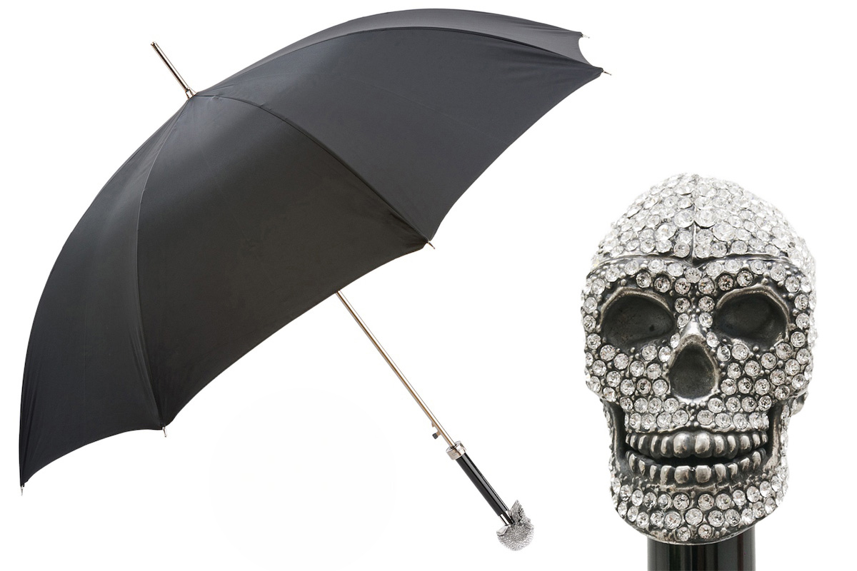 Luxury Swarovski Skull Umbrella – Handmade Italian Designer Craft