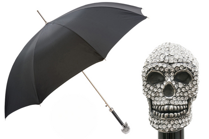 Luxury Swarovski Skull Umbrella – Handmade Italian Designer Craft