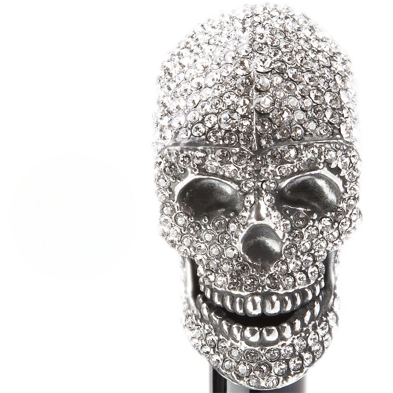 Luxury Swarovski Skull Umbrella – Handmade Italian Designer Craft