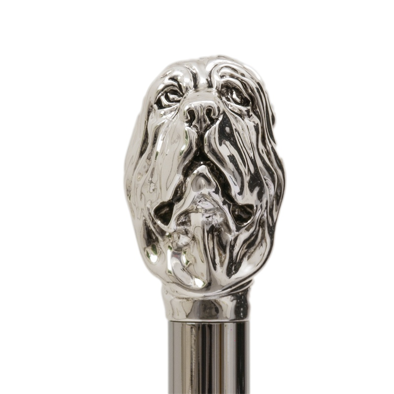 Silver Mastiff Umbrella with Silver Plated Handle – Handmade Italian Luxury