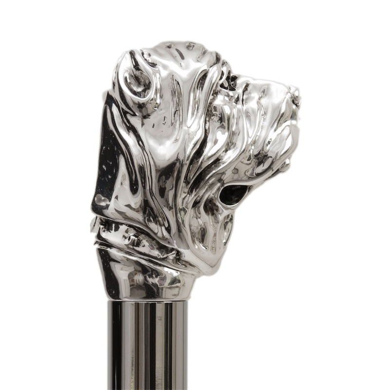 Silver Mastiff Umbrella with Silver Plated Handle – Handmade Italian Luxury