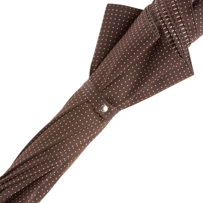 Gentleman Umbrella with Brown Leather Handle, Handmade in Italy