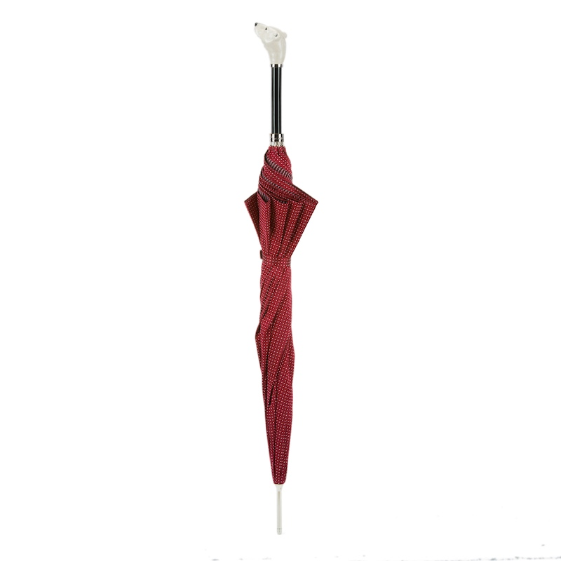 Umbrella with Enameled Bear Handle – Handmade in Italy