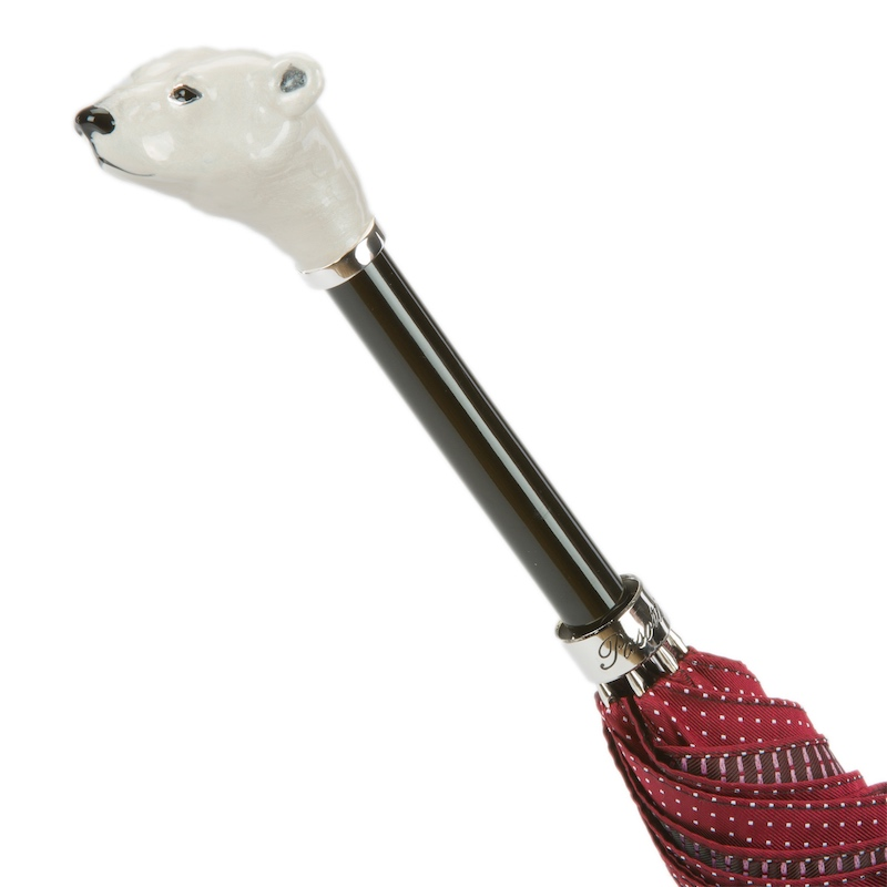 Umbrella with Enameled Bear Handle – Handmade in Italy