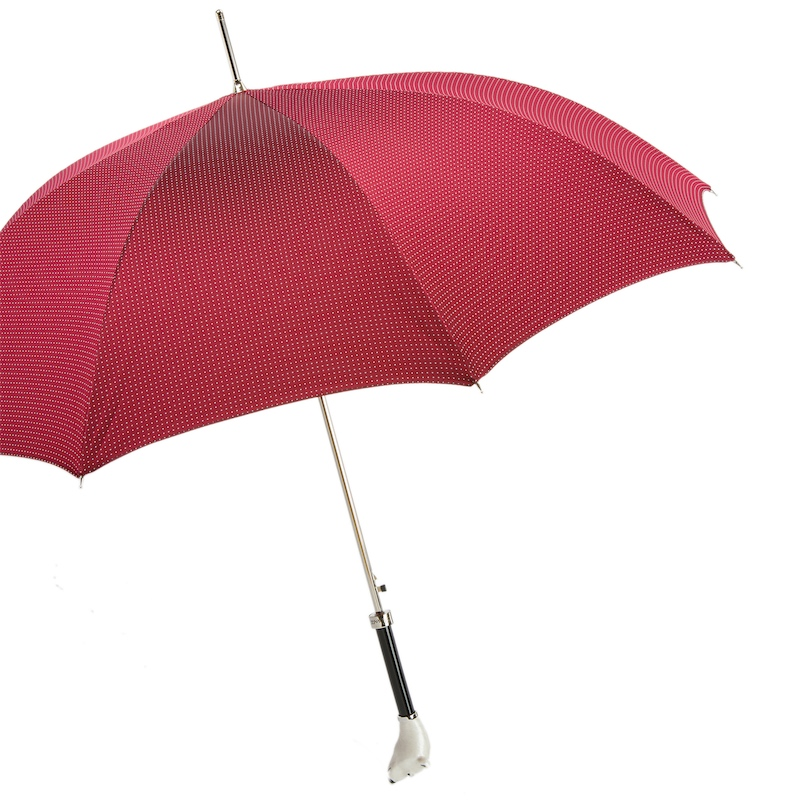 Umbrella with Enameled Bear Handle – Handmade in Italy