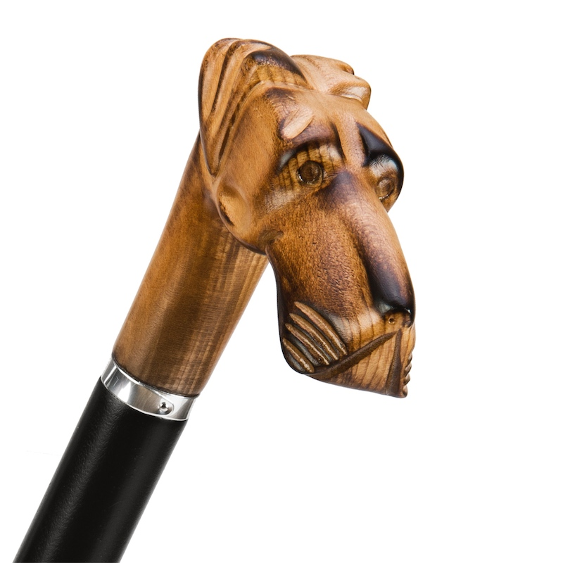 Hand Carved Great Dane Umbrella with Wooden Handle – Handmade in Italy
