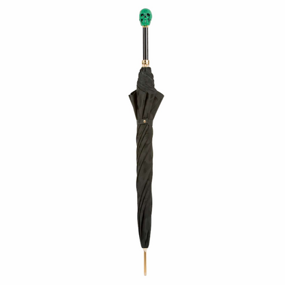 Camouflage Umbrella with Green Skull Handle – Handmade in Italy