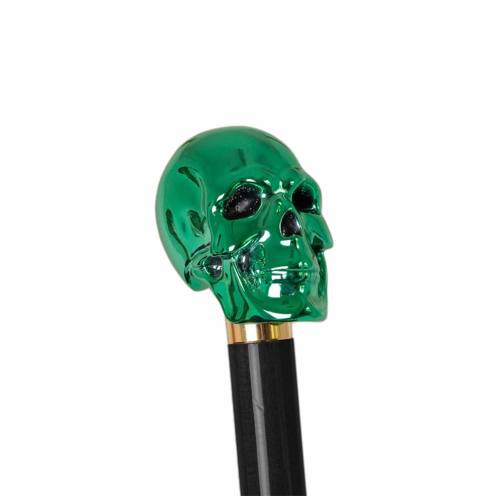 Camouflage Umbrella with Green Skull Handle – Handmade in Italy