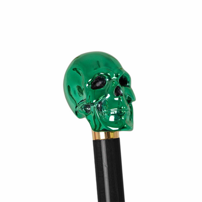 Camouflage Umbrella with Green Skull Handle – Handmade in Italy