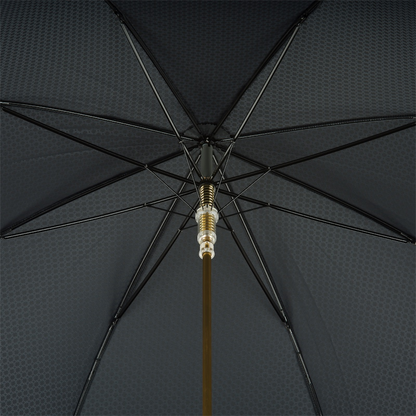 Black Umbrella with Gold Lion Handle – Handmade Italian Luxury