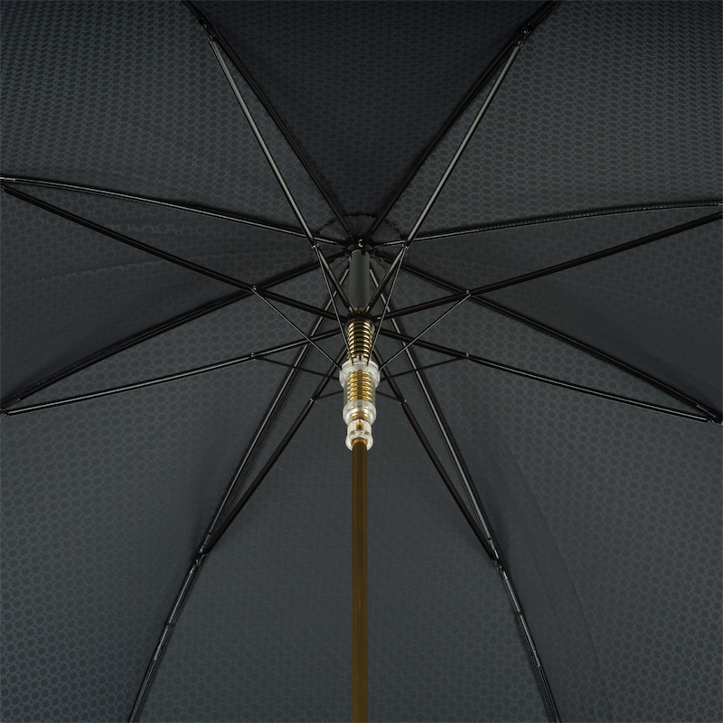 Black Umbrella with Gold Lion Handle – Handmade Italian Luxury