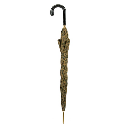 Camouflage Umbrella with Leather Handle – Handmade Italian Luxury