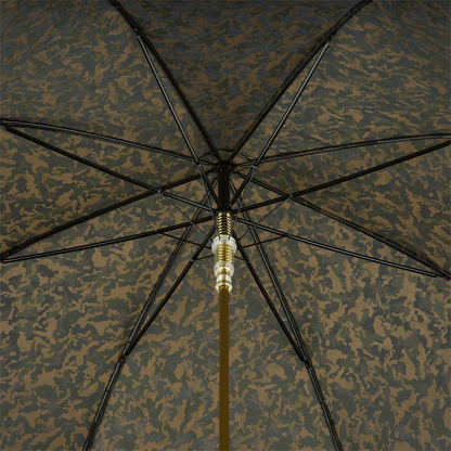 Camouflage Umbrella with Leather Handle – Handmade Italian Luxury