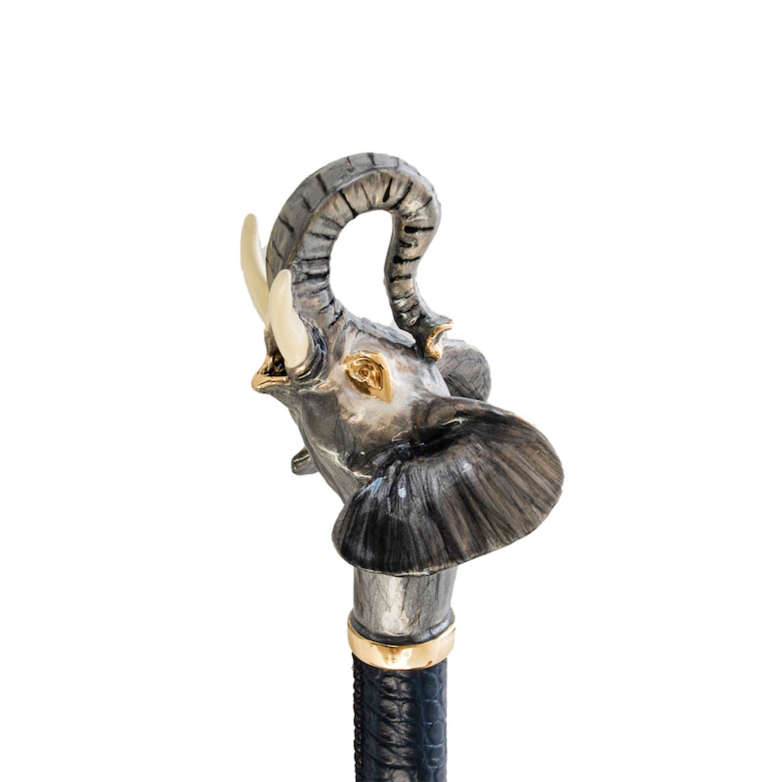Elephant Umbrella with Enameled Brass Handle – Handmade in Italy