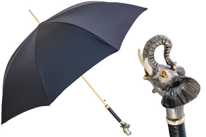 Elephant Umbrella with Enameled Brass Handle – Handmade in Italy