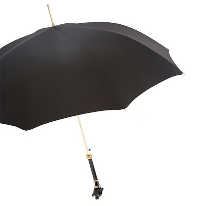 Black Panther Men’s Umbrella with Enameled Brass Handle