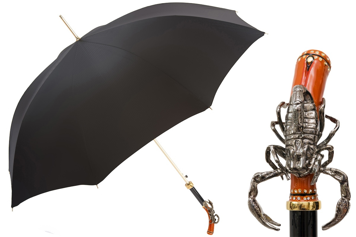 Scorpion Umbrella with Swarovski Crystals – Handmade in Italy