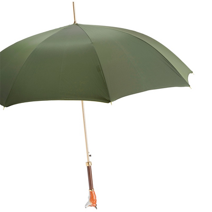 Fox Umbrella with Enameled Brass Handle – Handmade in Italy