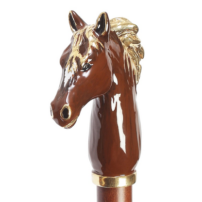 Brown Horse Luxurious Umbrella with Enameled Brass Handle
