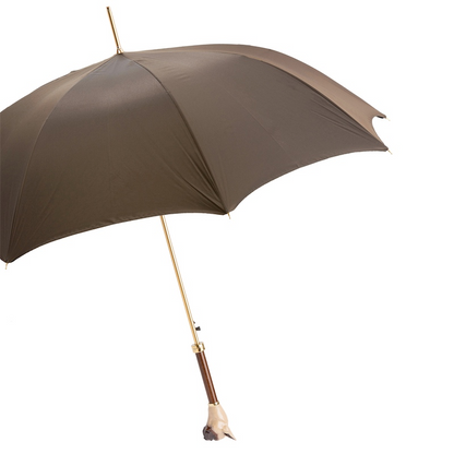 French Bulldog Umbrella with Enameled Brass Handle – Handmade in Italy