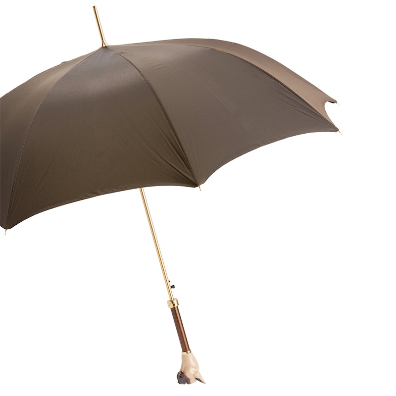 French Bulldog Umbrella with Enameled Brass Handle – Handmade in Italy