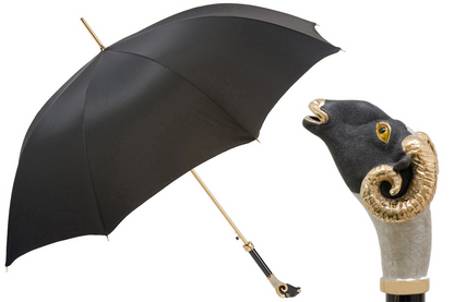 Mouflon Umbrella with Enameled Brass Handle – Handmade Italian Luxury
