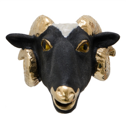 Mouflon Umbrella with Enameled Brass Handle – Handmade Italian Luxury