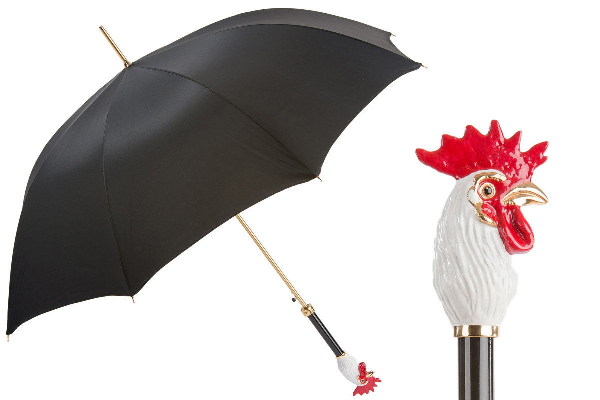 Rooster Handle Designer Umbrella – Handmade Italian Craftsmanship