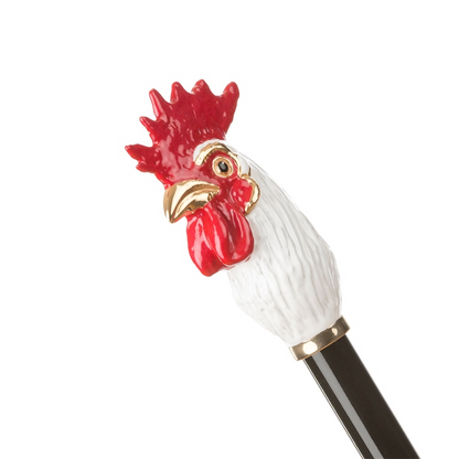 Rooster Handle Designer Umbrella – Handmade Italian Craftsmanship