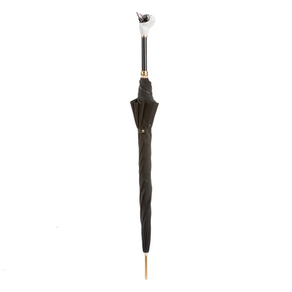 French Bulldog Umbrella with Enameled Brass Handle – Handmade in Italy