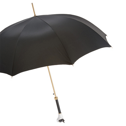 French Bulldog Umbrella with Enameled Brass Handle – Handmade in Italy