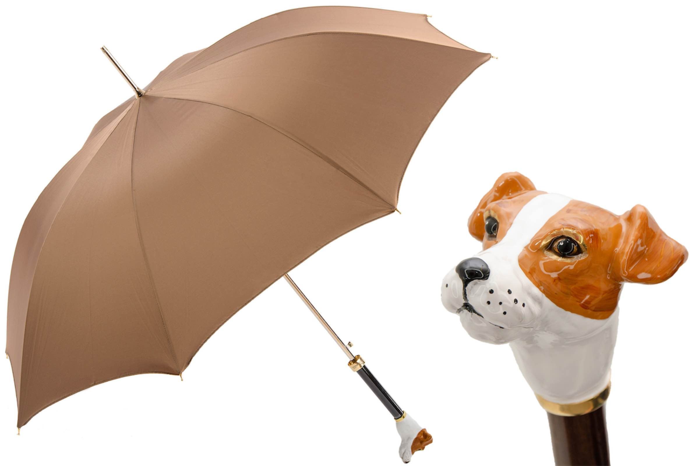 Enameled Brass Handle Jack Russell Umbrella – Handmade Italian Luxury