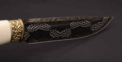 Limited Edition Collectible Knife – Mosaic Damascus and Walrus Ivory