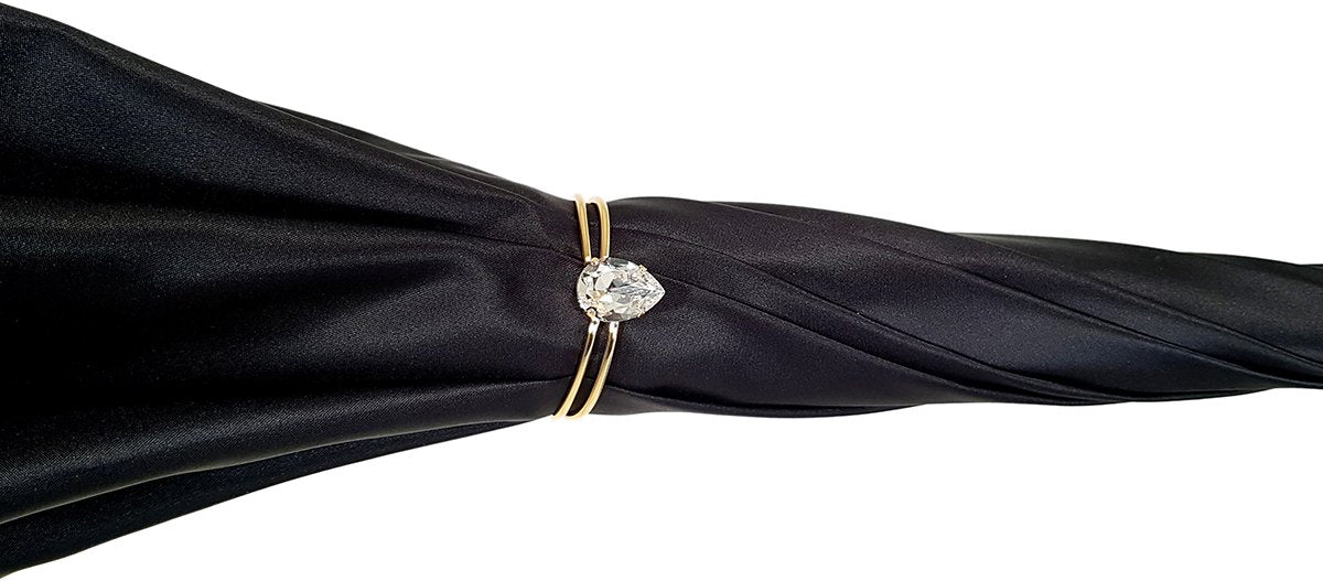 Handcrafted Elegant Black and White Plaid Double Canopy Umbrella