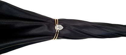 Handcrafted Elegant Black and White Plaid Double Canopy Umbrella