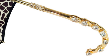 Handcrafted Elegant Black and White Plaid Double Canopy Umbrella